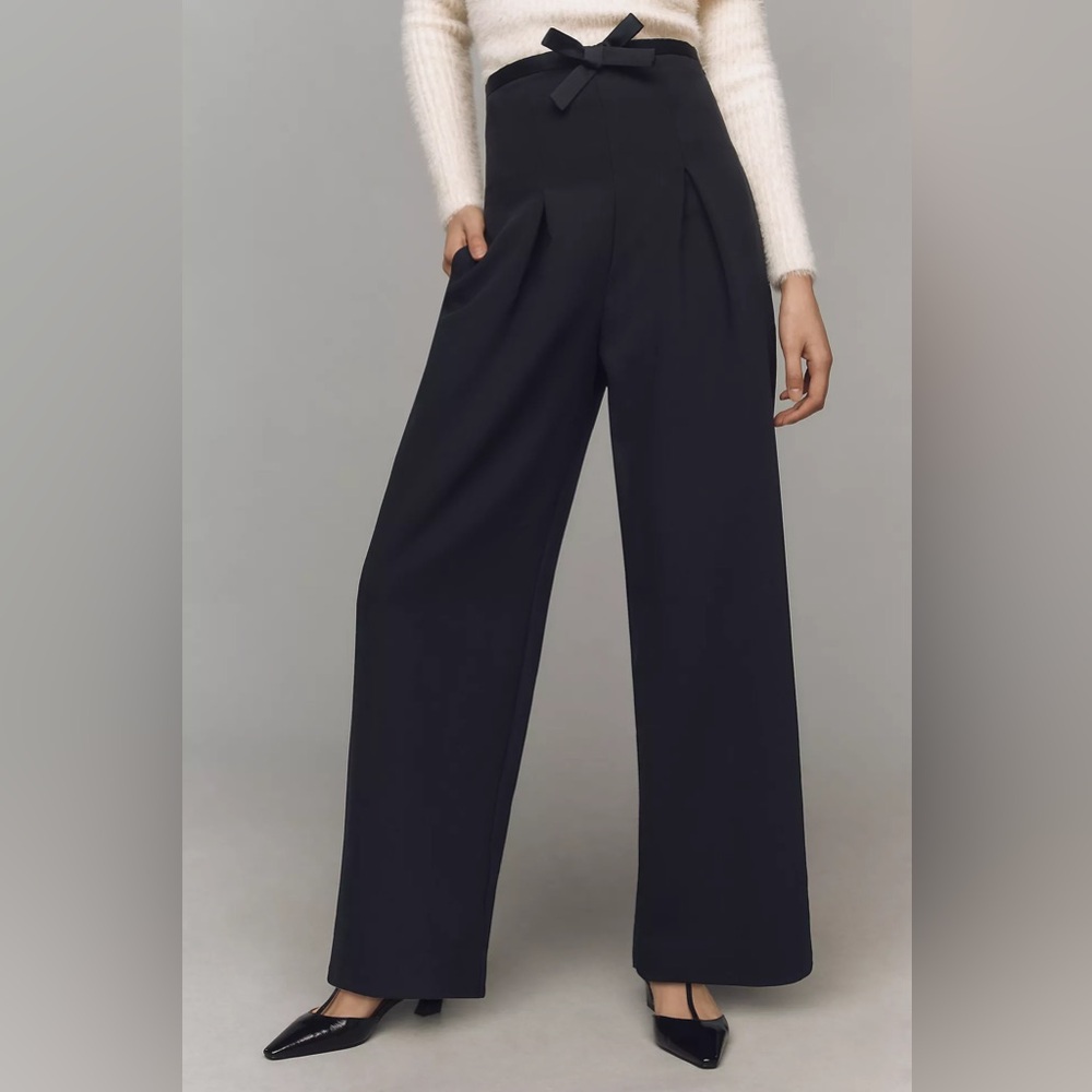 Anthropologie Black Wide Leg Pants - Picture 2 of 4